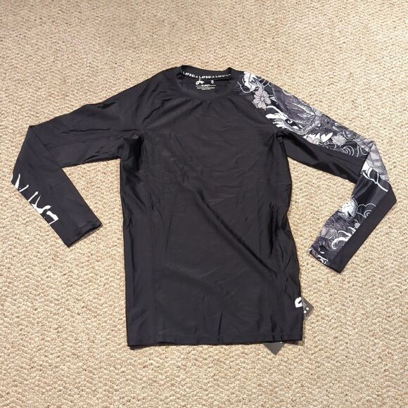 LAFROI Burst Maximum Performance Rash Guard Shirt Mens Small Black Dragon - Picture 1 of 8